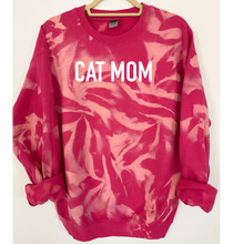 Load image into Gallery viewer, Cat Mom Reverse Tie Dye Sweatshirt