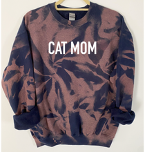 Load image into Gallery viewer, Cat Mom Reverse Tie Dye Sweatshirt