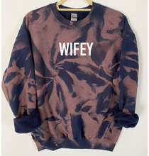 Load image into Gallery viewer, Wifey Reverse Tie Dye Sweatshirt
