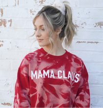 Load image into Gallery viewer, Mama Claus Reverse Tie Dye Sweatshirt