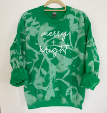 Load image into Gallery viewer, Merry + Bright Reverse Tie Dye Sweatshirt