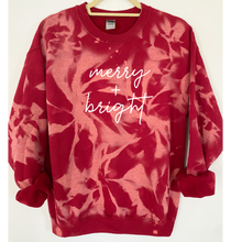 Load image into Gallery viewer, Merry + Bright Reverse Tie Dye Sweatshirt
