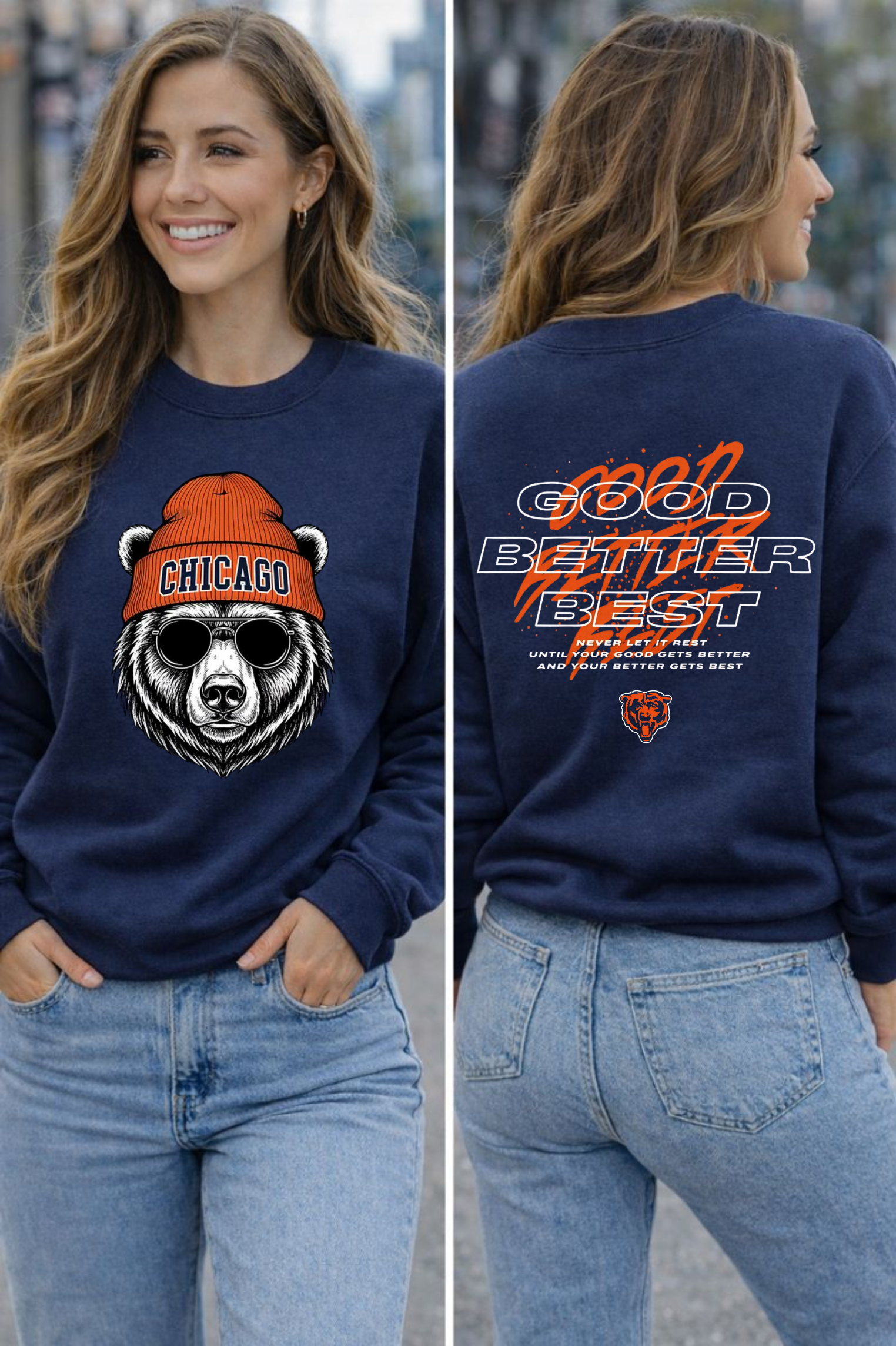 Chicago Navy Crewneck