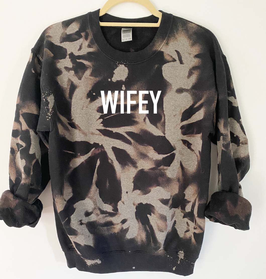 Wifey Reverse Tie Dye Sweatshirt