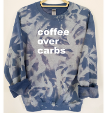 Load image into Gallery viewer, Coffee Over Carbs Tie Dye and Reverse Tie Dye Sweatshirt
