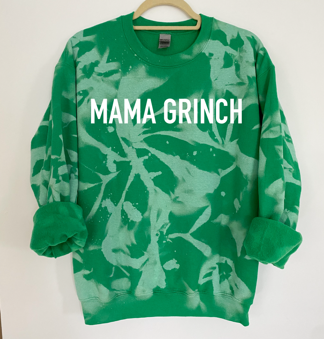 Mama Grinch Reverse Tie Dye Sweatshirt