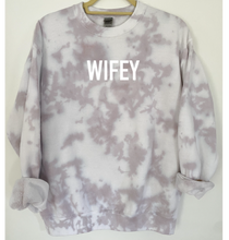 Load image into Gallery viewer, Wifey Reverse Tie Dye Sweatshirt
