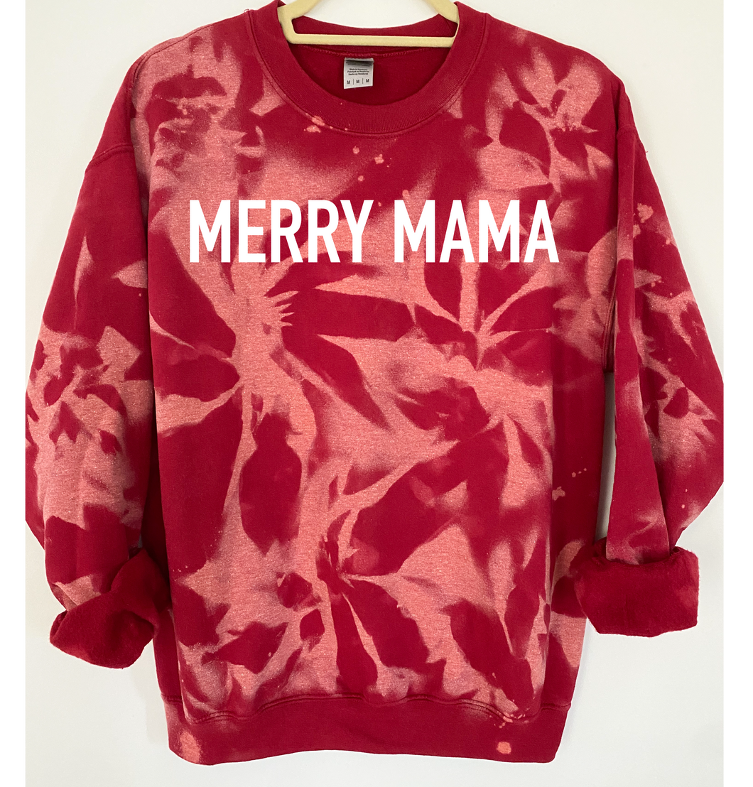 Merry Mama Reverse Tie Dye Sweatshirt