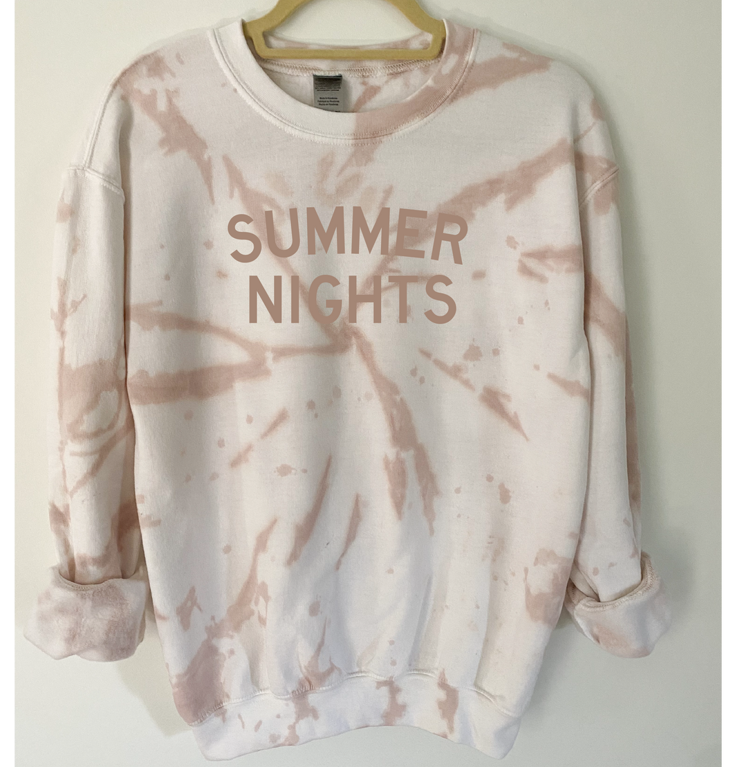 Summer Nights Tie Dye and Reverse Tie Dye Sweatshirt