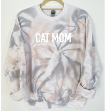 Load image into Gallery viewer, Cat Mom Reverse Tie Dye Sweatshirt
