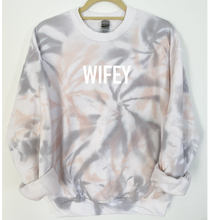 Load image into Gallery viewer, Wifey Reverse Tie Dye Sweatshirt
